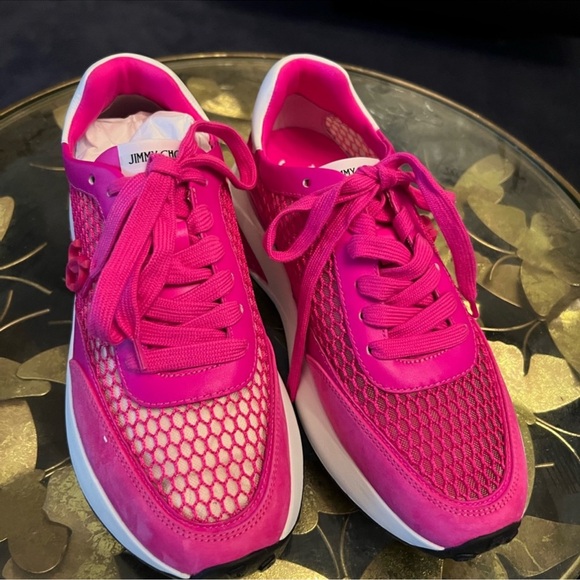 Jimmy Choo Shoes - Jimmy Choo Fuchsia Mesh Sneakers